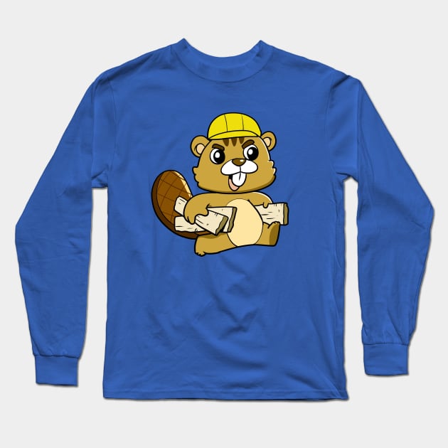 Busy Beaver Long Sleeve T-Shirt by WildSloths